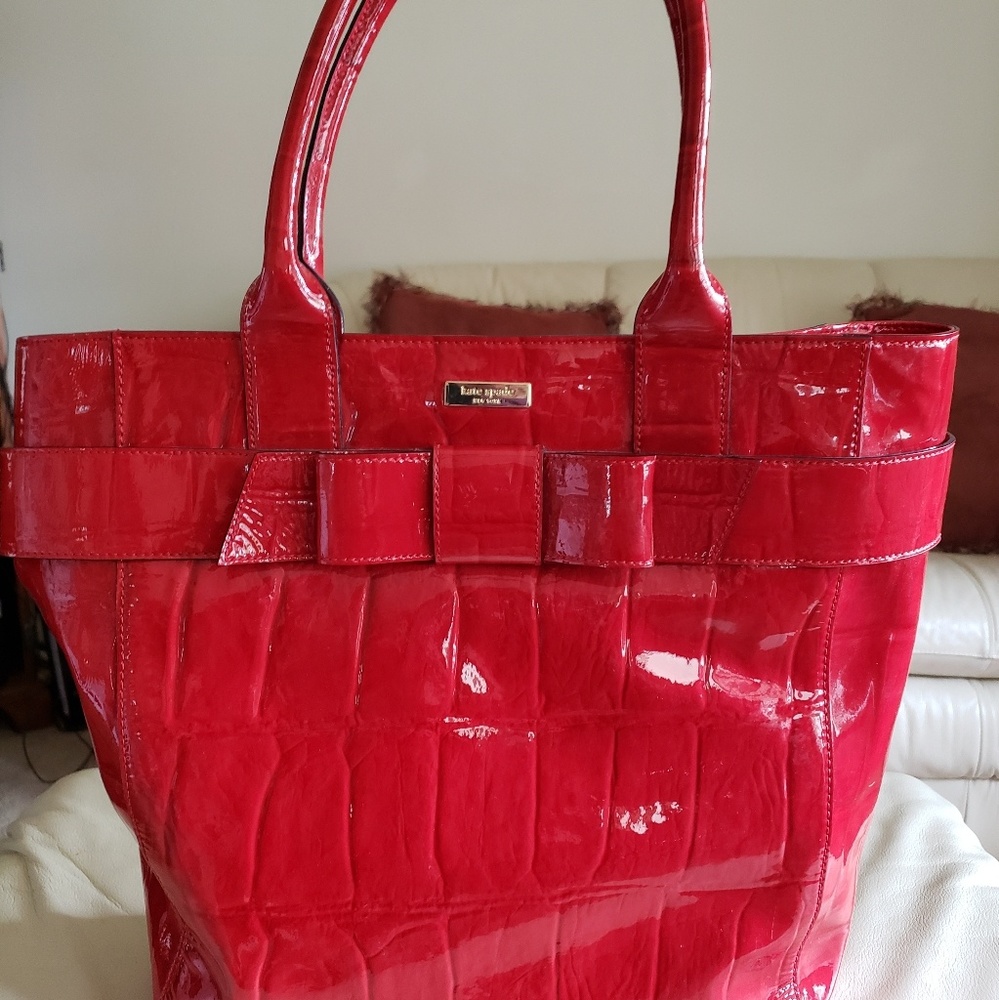 Kate Spade Crocodile Embossed Patent Leather Tote